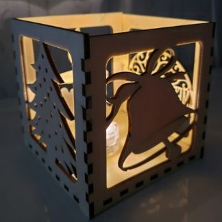 Laser Cut Christmas Candle Holder Free Vector
