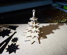 Laser Cut Tree Shaped Ornament for Christmas Tree DXF File