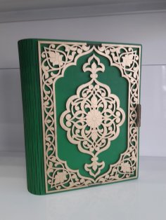 Laser Cut Decorative Wooden Quran Box Free Vector