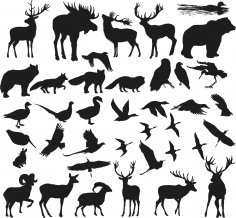 Animals Shapes Silhouettes Vectors Free Vector