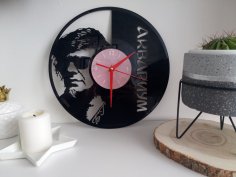 Acuario cortado con láser Аквариум Banda de rock rusa Disco de vinilo Reloj de pared