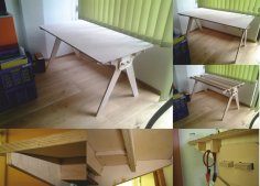 Mesa de computador de madeira compensada