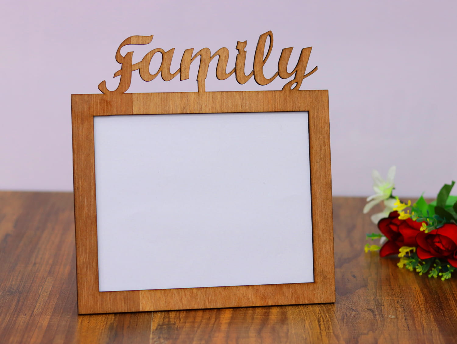 Laser Cut Family Desk Photo Frame Free Vector