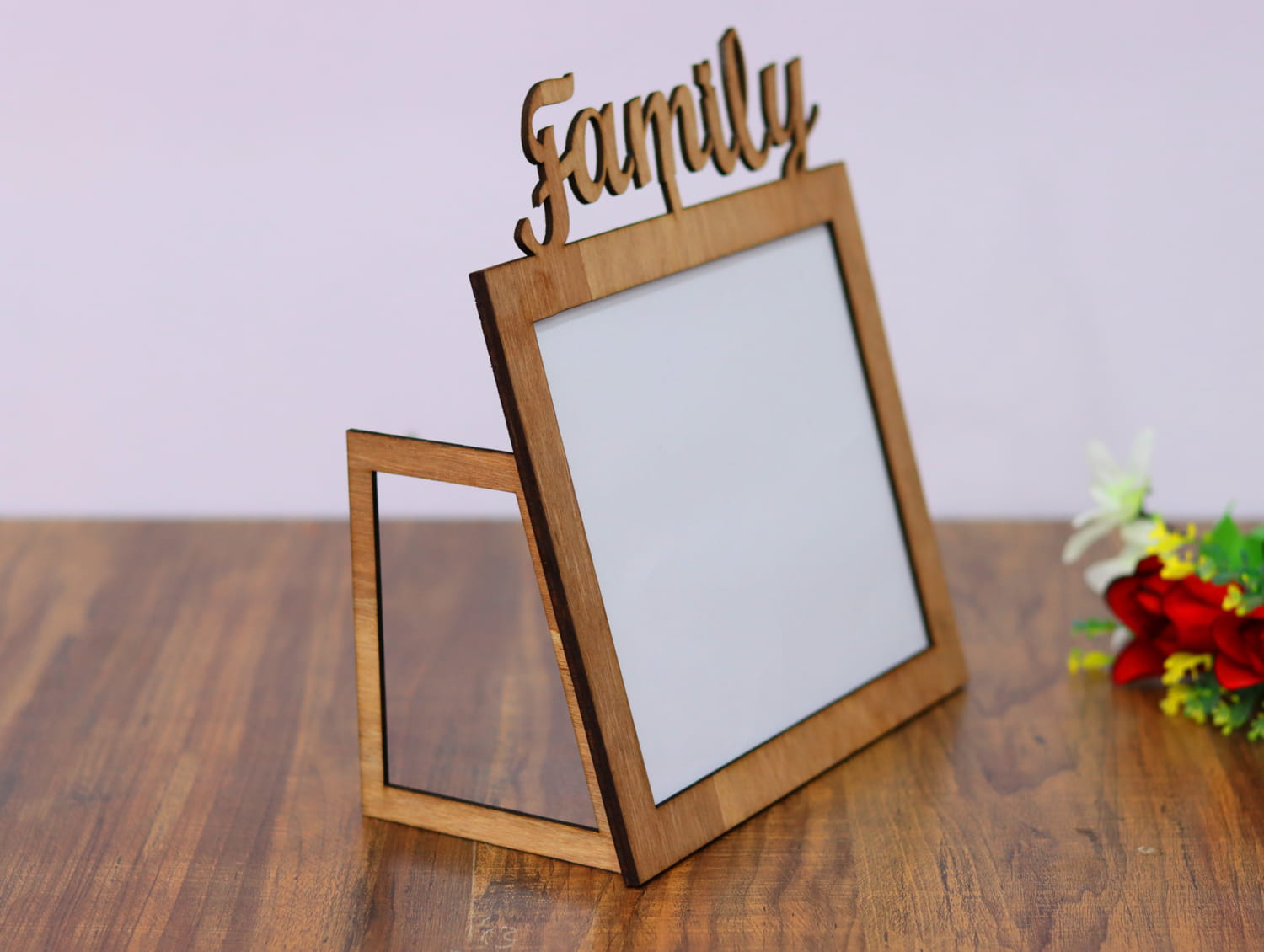 Laser Cut Family Desk Photo Frame Free Vector