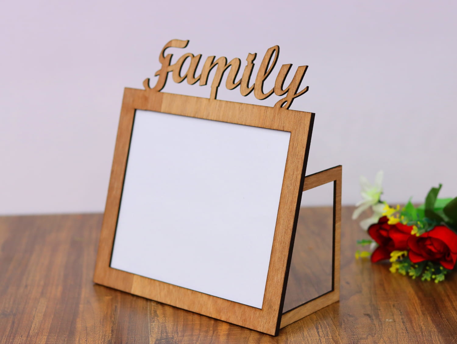 Laser Cut Family Desk Photo Frame Free Vector