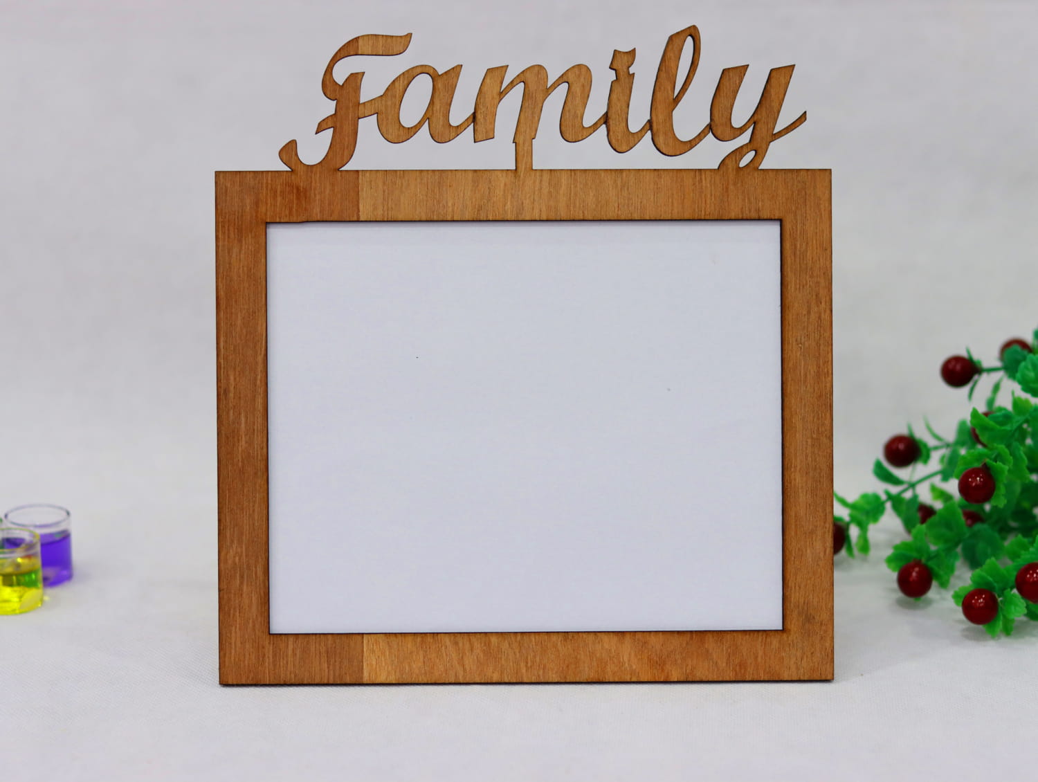 Laser Cut Family Desk Photo Frame Free Vector