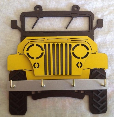 Lasergeschnittener Jeep-Schlüsselhalter 4 x 4 Autoschlüssel-Aufhänger