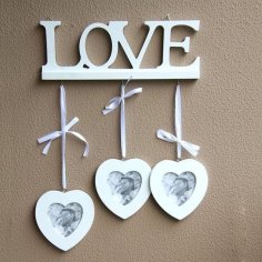 Лазерная резка Love Heart Wall Hanging Photo Frames Set