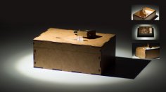 दान बॉक्स 3 मिमी एमडीएफ लेजर कटिंग टेम्प्लेट