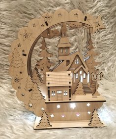 Laser Cut New Year Eve Lamp Template Free Vector