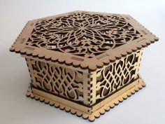 صندوق مجوهرات خشبي مقطوع بالليزر
