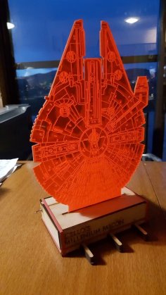 Lampada Star Wars Millenium Falcon e supporto per illusione ottica 3D con taglio laser