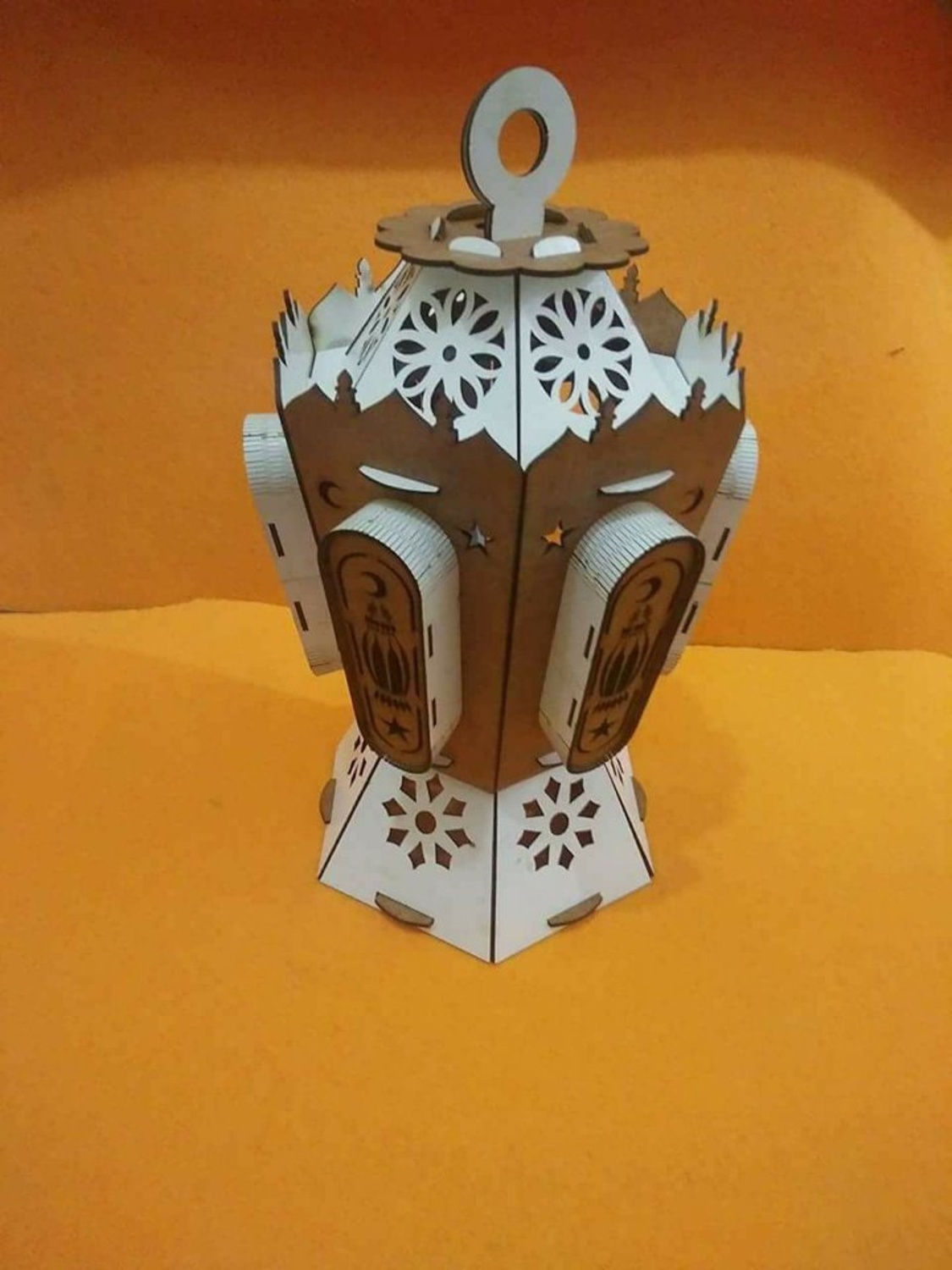 Laser Cut Islamic Wooden Ramadan Lantern Free Vector