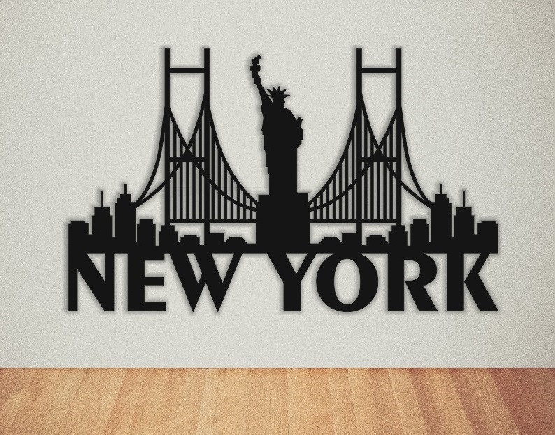 Arte de pared de Nueva York cortado con láser