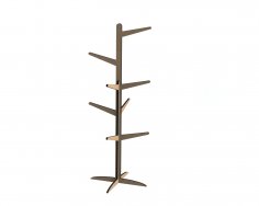 Laser Cut Wooden Clothes Stand Coat Rack Free Vector