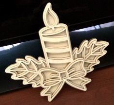 Laser Cut Candle Multilayer Decor Free Vector
