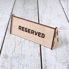 Laser Cut Reserved Table Sign 3mm Free Vector