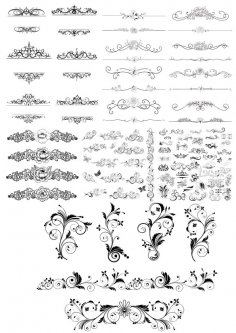 Vector Floral Decor Set Free Vector