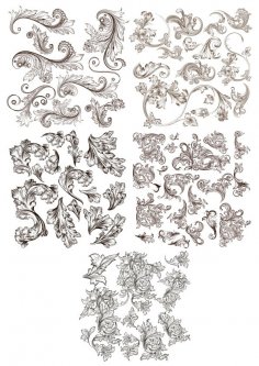 Blumenstrudel-Muster-Set