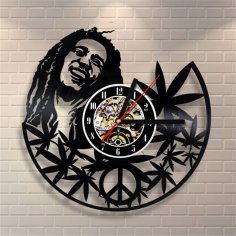 Horloge murale Bob Marley découpée au laser