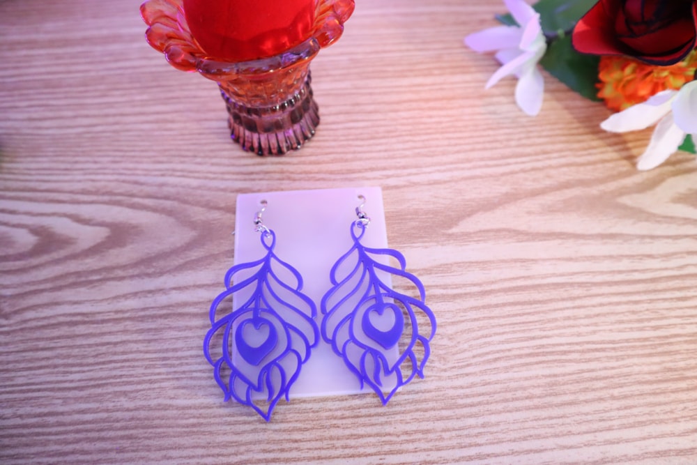 Laser Cut Floral Acrylic Earrings DXF File Free Download - 3axis.co