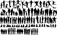 Silhouettes of Children Free Vector