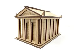 Laser Cut Greek Temple Recipe Box Free Vector