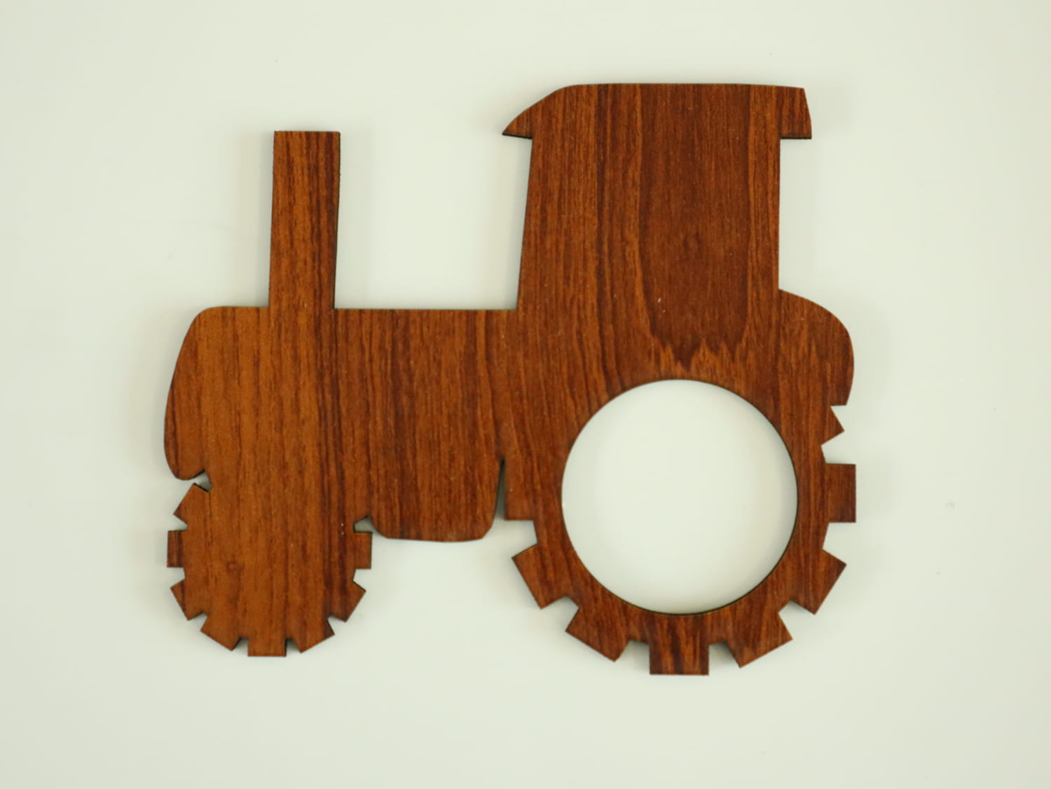 Laser Cut Wooden Napkin Ring Tractor Free Vector