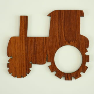 Laser Cut Wooden Napkin Ring Tractor Free Vector