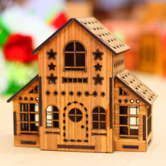 Laser Cut Toy Wooden House Free Vector