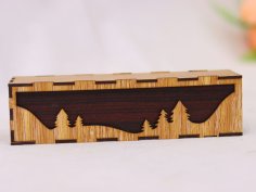 Laser Cut Decorative Wooden Pencil Box Free Vector