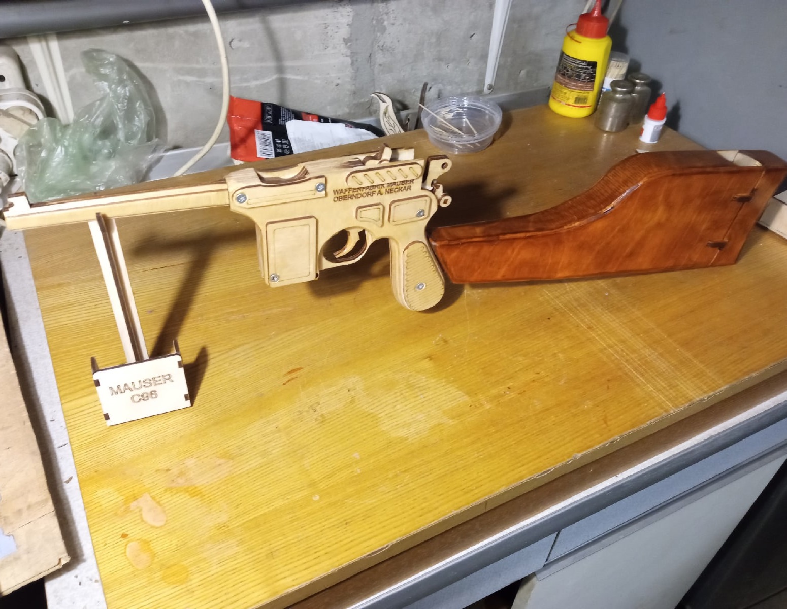 Laser Cut Mauser C96 Pistol Toy Gun Free Vector