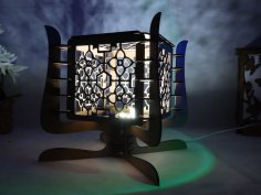 Laser Cut Contemporary Wooden Table Lamp 3mm Free Vector