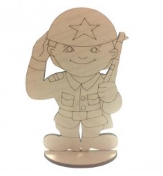 Laserowo wycinana zabawka-żołnierz Stand Up Decoration