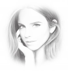 Ritratto di Emma Watson con incisione laser