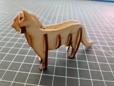 Laserowo wycinane drewniane puzzle 3D z kotem
