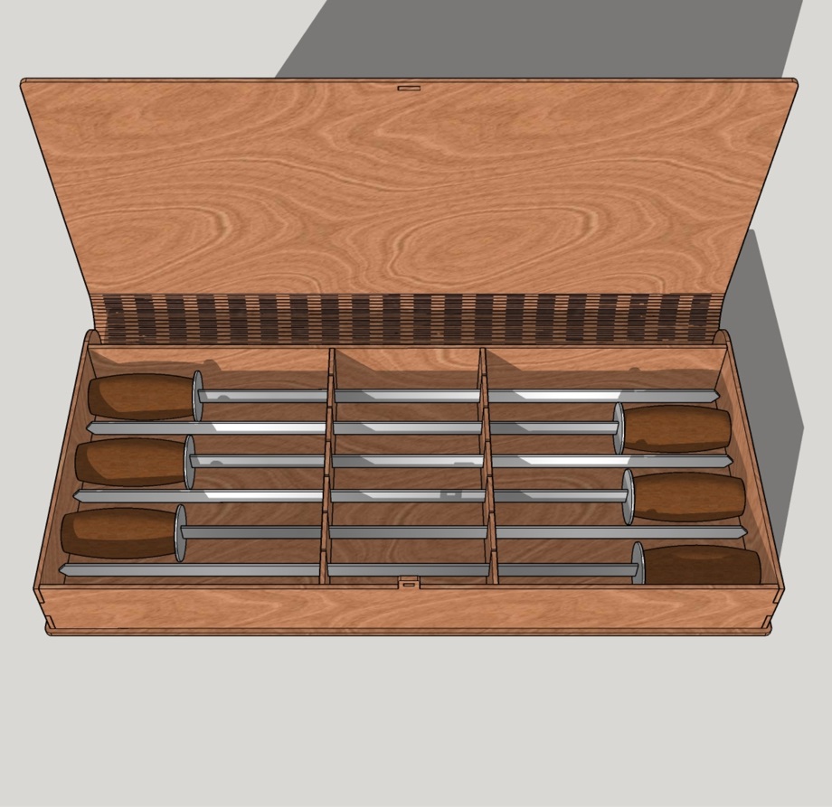 Laser Cut BBQ Skewers Case Wood Storage Box Free Vector