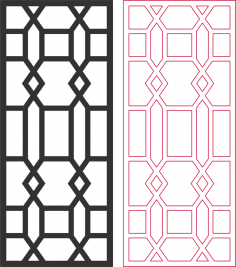 Beautiful living room partition pattern DXF File
