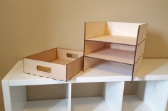 Laser Cut Ikea Kallax Shelf With 3 Storage Bins