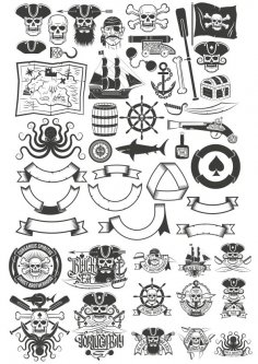 Pirate Vector Art Collection Free Vector