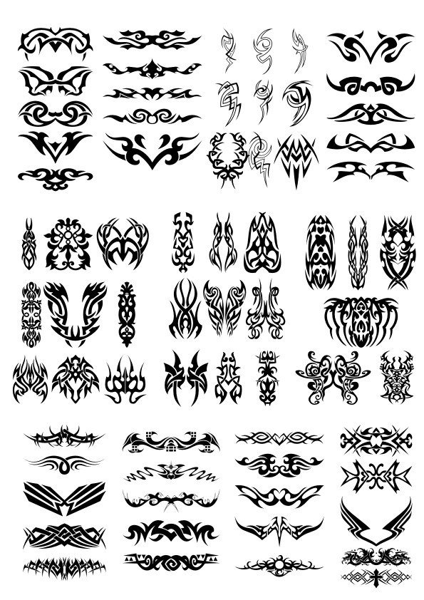 Disegni del tatuaggio di grafica tribale