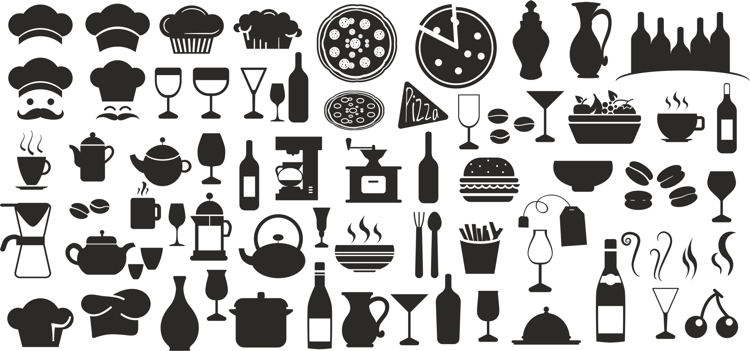 Conjunto de iconos de comida