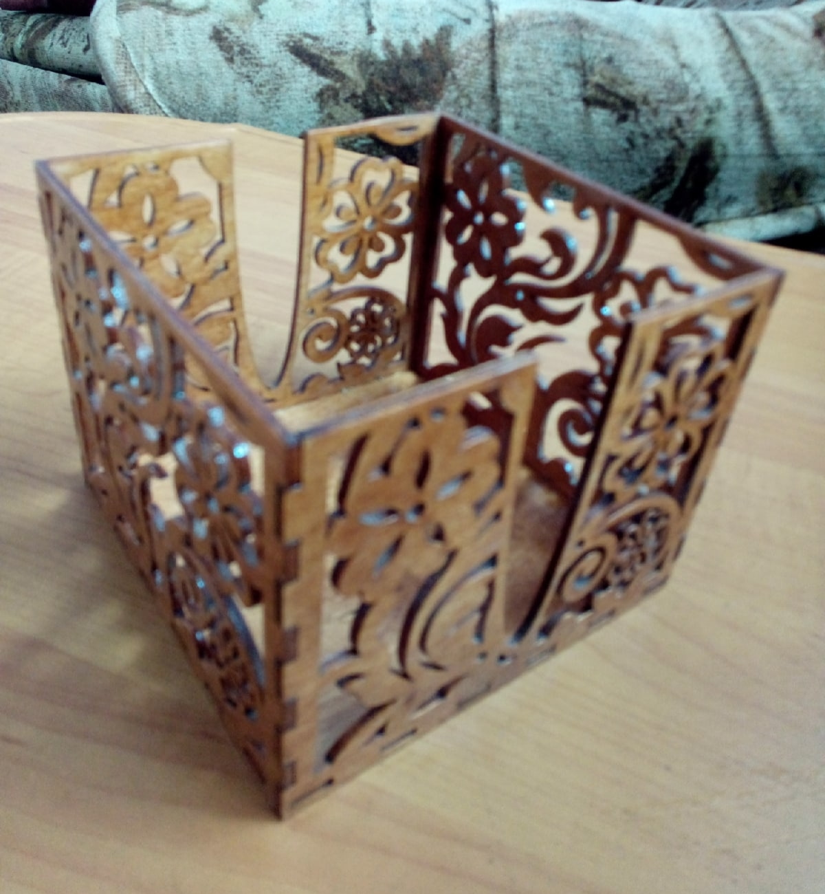 Laser Cut Table Napkin Holder Decorative Tissue Box DXF File