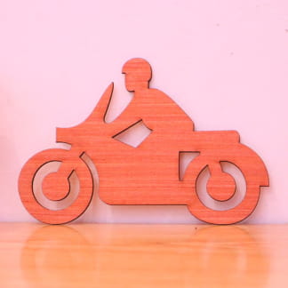 Laser Cut Motorcycle Shape Cutout Wooden Ornament Free Vector