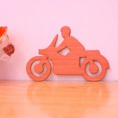 Laser Cut Motorcycle Shape Cutout Wooden Ornament Free Vector