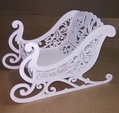 Laser Cut Sleigh Candy Dish Free Vector