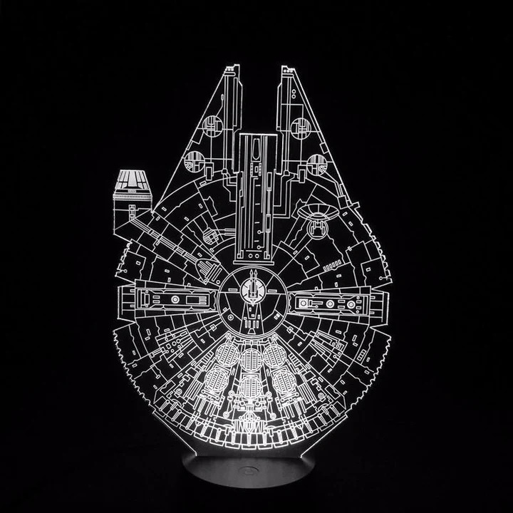 Laser Cut Star Wars Millennium Falcon Đèn 3D