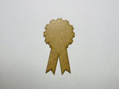 Laser Cut Award Ribbon Shape Unfinished Wood Craft Cutout Free Vector