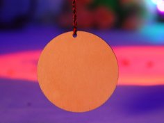 Laser Cut Round Christmas Ornament Circle Unfinished Wood Cutout Shape Free Vector