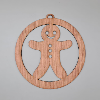 Laser Cut Wooden Gingerbread Man Christmas Ornament Free Vector